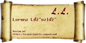 Lorenz László névjegykártya